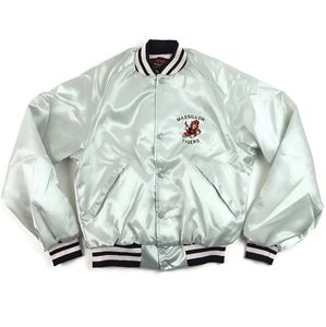 Vintage 80s Massillon Tigers Satin Bomber Jacket